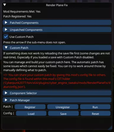 Menu - Custom Patch
