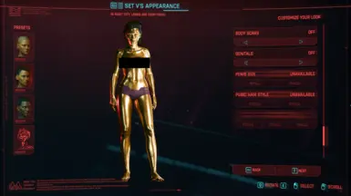 Gold Skin on Female V