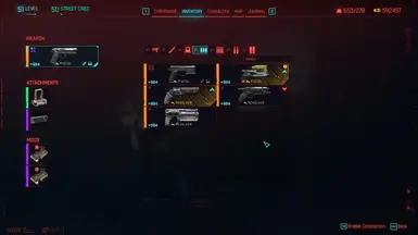weapon equip menu