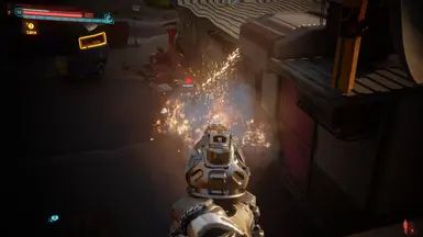 Explosive round at medium range