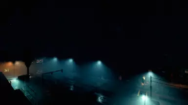 Heavy rain at night