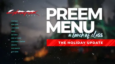 Preem Menu (Background Blur  -  Animated Snow)