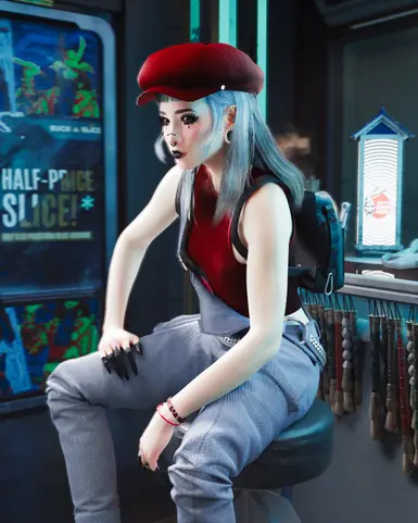 Beret (Bigger) with hair chosen in Character Creator