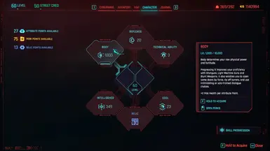 Character Menu / Attribute Overview with Tooltip