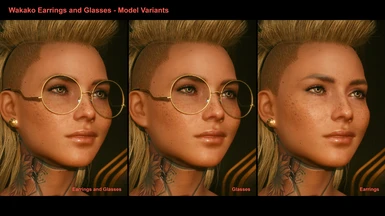 Wakako Earrings and Glasses - Model Variants
