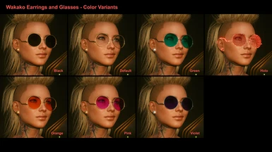 Wakako Earrings and Glasses - Color Variants