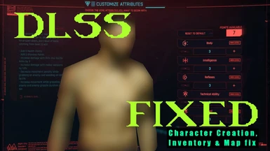 DLSS Fix For Inventory Menu And Character Creation Rendering