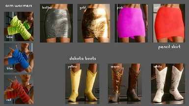 Colors: Pencil Skirt, Dakota Boots, Arm Warmers