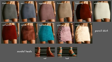 Colors: Pencil Skirt, Sandal Heels