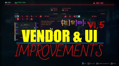 Vendor and UI Improvements