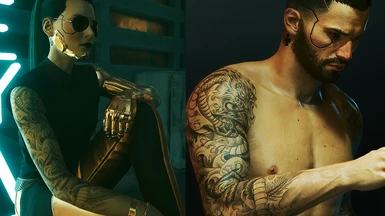 Japanese Tattoo Sleeves Shop - Vanilla Body at Cyberpunk 2077 Nexus ...