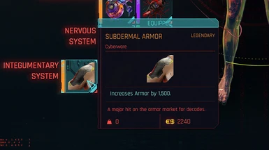 Legendary Subdermal Armor
