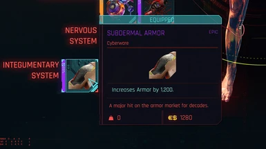 Epic Subdermal Armor