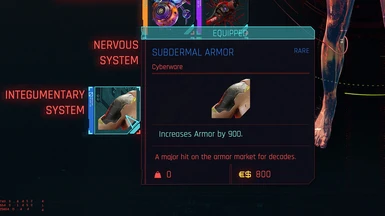 Rare Subdermal Armor