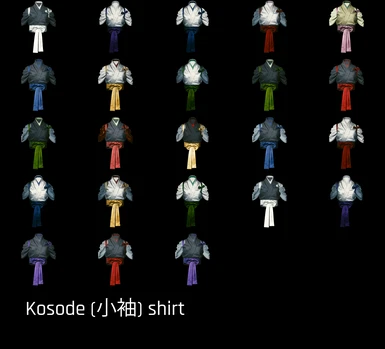 Kosode shirt: potential variants