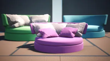 round sofa || round sofa with all pillows || round sofa no pillows
