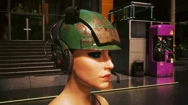 Rusty Green Helmet with Headphones