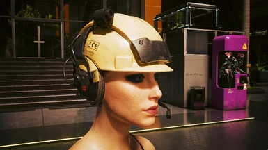 Yellow Helmet with Headphones