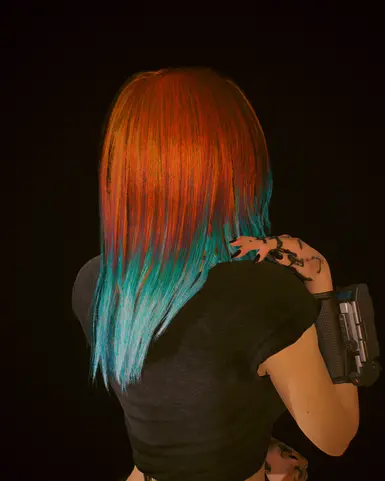 orange with blue tips--hair by Angy