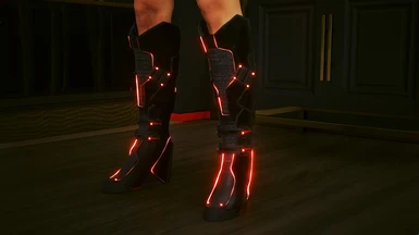 Long Red Black Boots