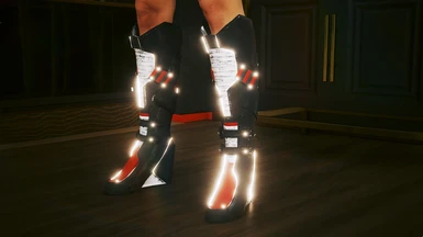 Long Red White Boots