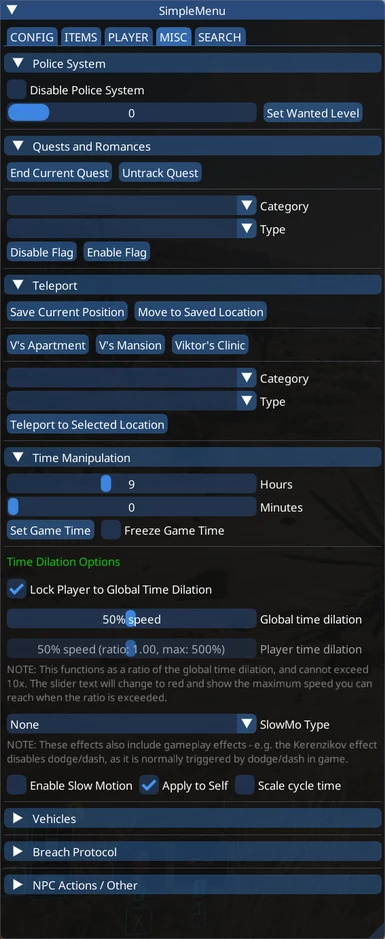 Simple Menu - An In-Game UI including Hotkeys at Cyberpunk 2077 Nexus - Mods  and community
