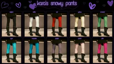 Pants colors.