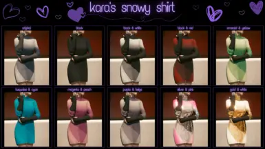 Shirt colors.