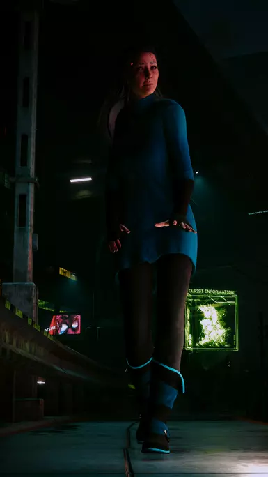 Turquoise and cyan shirt and boots and black pants, ft. MeltingAngels' Avery.