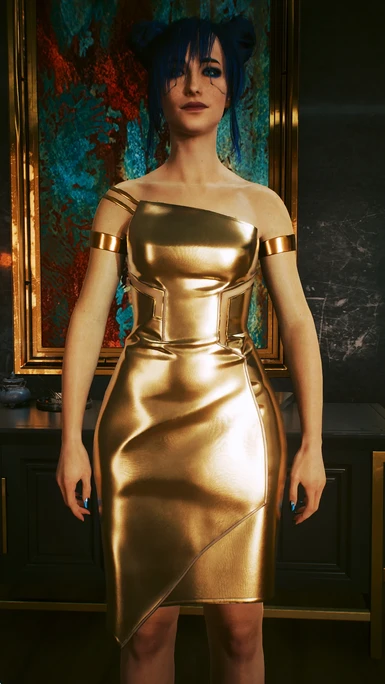 Long Dress - Silk with Gold Emissive
