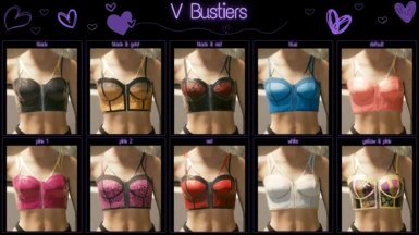 Color swatches pulled from the V bustier.