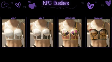 Color swatches pulled from the NPC bustier, continued.