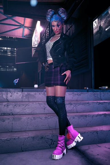Rosa's Archive XL Clothes - Misty Skirt and Overknees at Cyberpunk 2077 ...