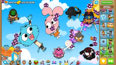 Gumball and Anais in air sky clouds Maps