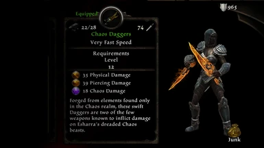 KOARR_Transmogger - transmogged small chaos blade in game