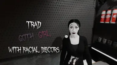 Halloween - Trad Goth Girl With Facial Decors 4K