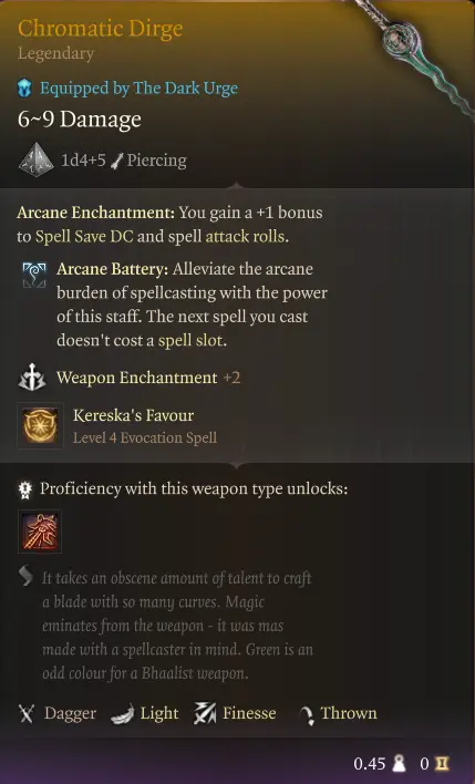 Durge's Legendary Caster Dagger at Baldur's Gate 3 Nexus - Mods and ...