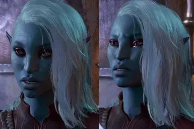 Since it's a replacer, here's Araj using Tavizabeth's mesh. Wrinkle map looks better for her