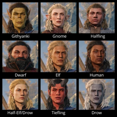 All males use Hair 11 except Tieflings who use Hair 24