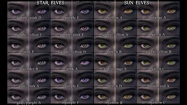 Eye Colors (Star/Sun)
