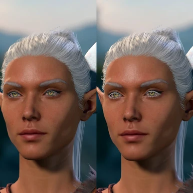 upcoming: darker lashes (left) compared to brighter version