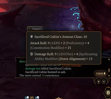 1st test success of adding a Con. Ability modifier to spell damage