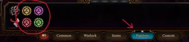 Toggleable Passives Location