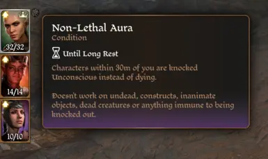Non-Lethal Attacks now also unlocked a custom toggle, Non-Lethal Aura, per character toggle for performance friendliness.