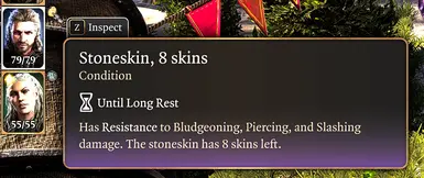 Icon next to portrait