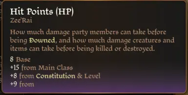 Source of the hit point buff is not displayed in the tooltip.