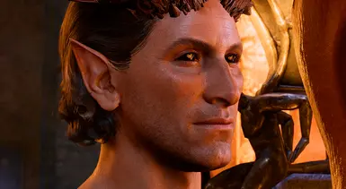 The human-ish form, with cambion ears, eyes, horns and teeth.
