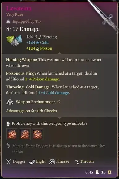 Laevateinn The Frost Dagger at Baldur's Gate 3 Nexus - Mods and community