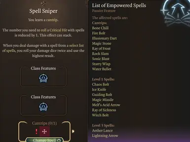 Spell Sniper has a new added effect and incorporates spells from mods