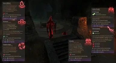 Sangromancy spells + Blood Elemental and Sanguine Poppet visuals.